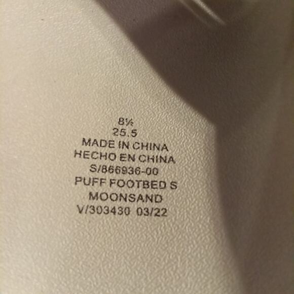 Cream Slide Sandal Sz 8.5 Puff Straps, Moonsand Beach Comfort Old Navy - Picture 4 of 5